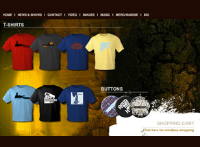 Assassins band website designed by Zephyr Syndicate Chauncey Hollingsworth