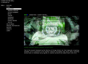 Ghost in the Shell Stand Alone Complex site designed by Zephyr Syndicate Chauncey Hollingsworth