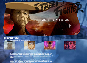 Street Fighter Alpha Generations website designed by Zephyr Syndicate Chauncey Hollingsworth